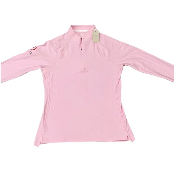 Peter Millar Women's Mélange Raglan-Sleeve Perth Layer in Palmer Pink, Large - Picture 5 of 10